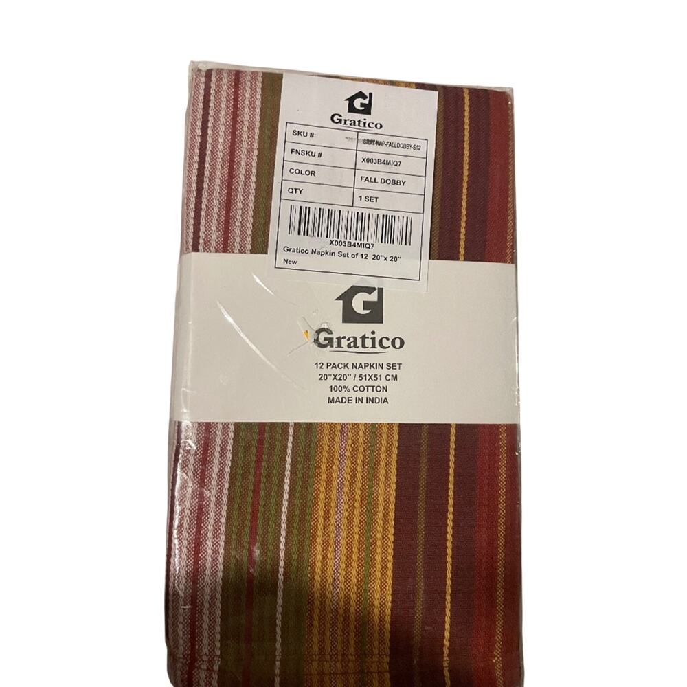 Gratico 12 pack 100% cotton napkins